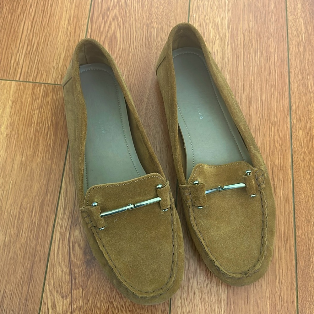 Suede copper moccasins